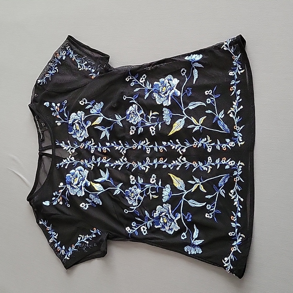 Whbm double layer fully embroidered blouse